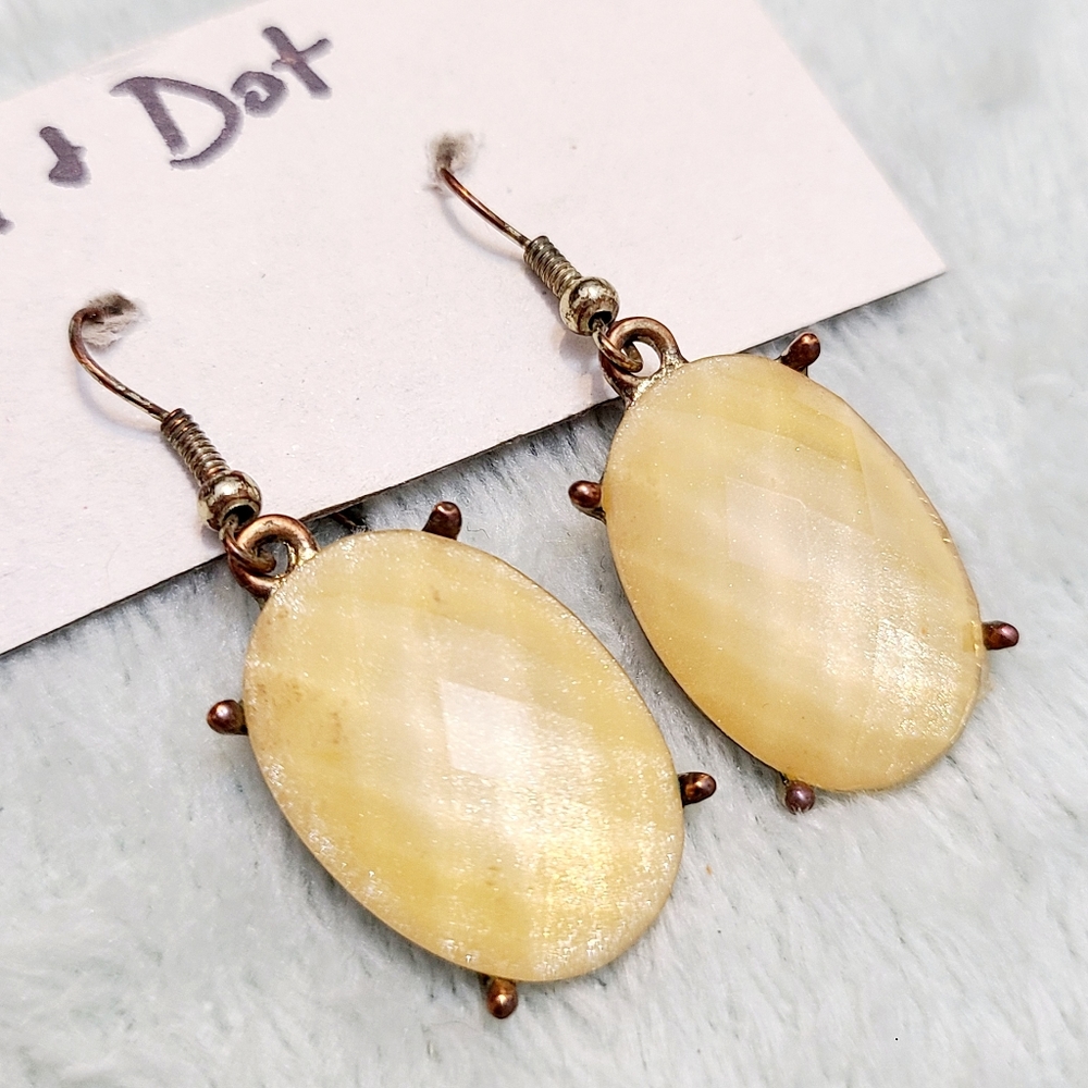 Stella & Dot Yellow Faceted Shimmer Earrings